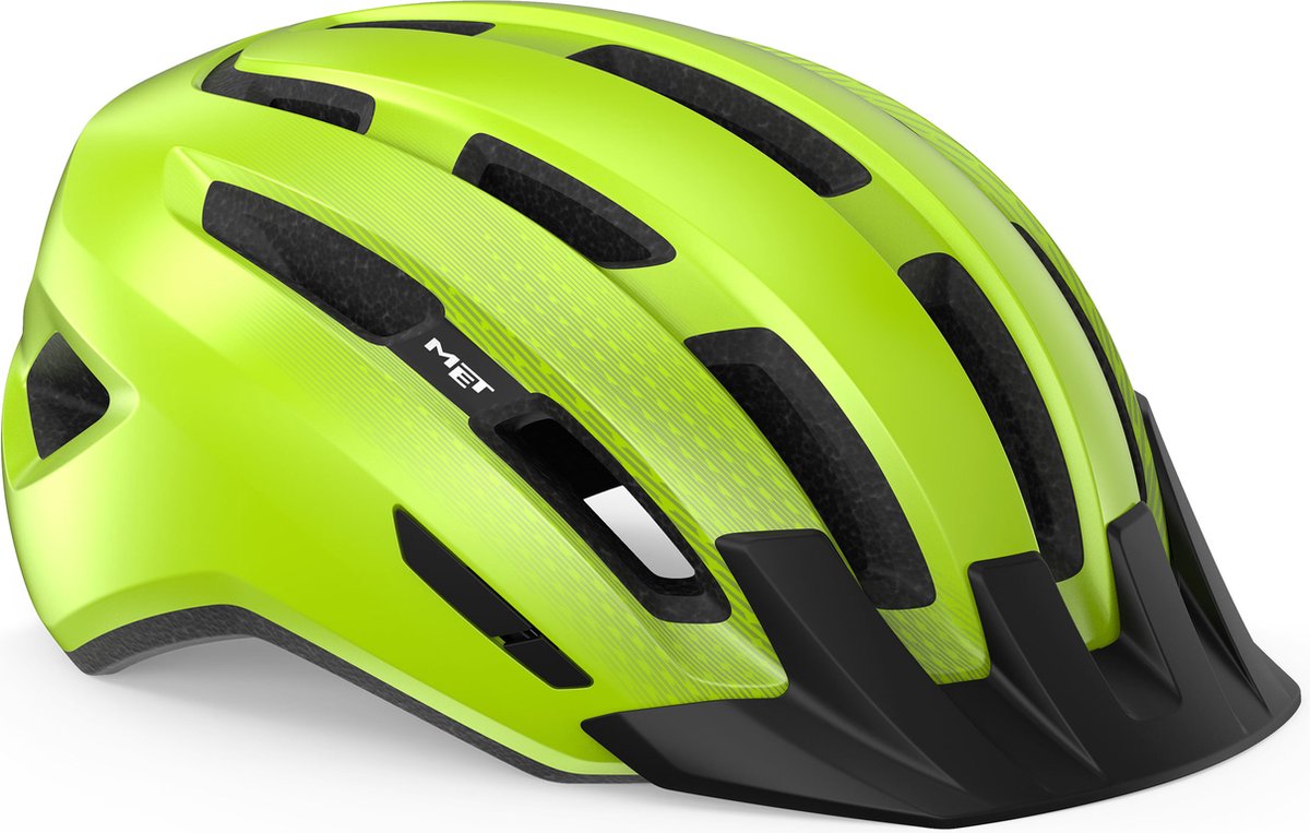 Avec casque de vélo Downtown hommes femmes - casque de vélo vélo de course adultes - vélo électrique - trekking - taille m l (58-61cm) - jaune fluo (jaune)
