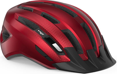 Avec casque de vélo Downtown hommes femmes - casque de vélo vélo de course adultes - vélo électrique - trekking - taille m l (58-61 cm) - rouge brillant (rouge)