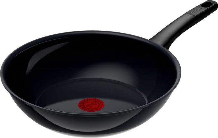 Tefal revive black - poêle wok - ø28 cm - céramique - sans pfas - convient pour induction