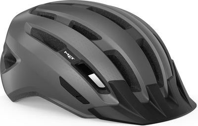 Avec casque de vélo Downtown hommes femmes - casque de vélo vélo de course adultes - vélo électrique - trekking - taille s m (52-58cm) - gris brillant (gris)