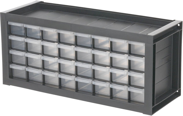 Organisateur d'atelier Iris 32 tiroirs - armoire à pièces dpc‑32 - organisation maximale - plastique - gris noir