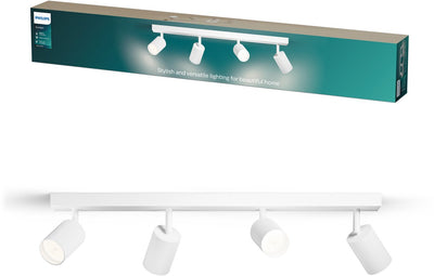 Spot en saillie Philips Wyatt - culot LED gu10 - orientable - 4 points lumineux - clickfix - blanc