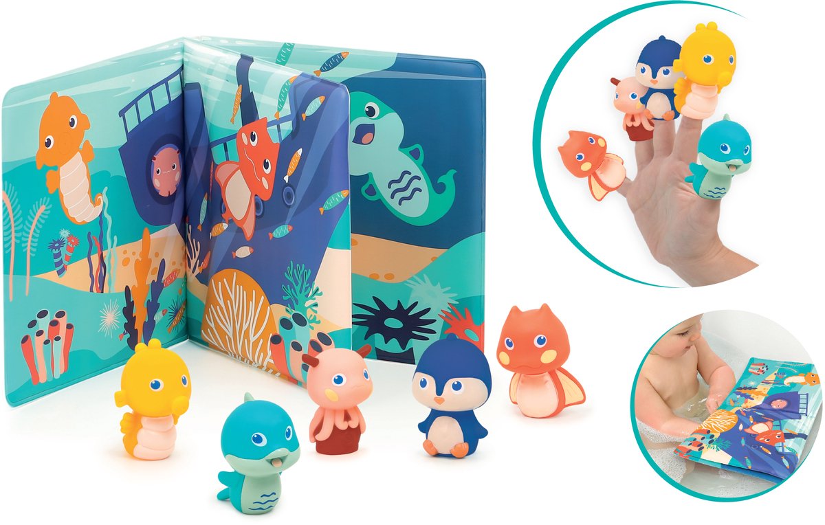 Ludi - livre de bain avec marionnettes à doigts - jouets de bain