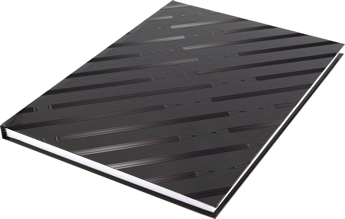 Livre factice Kangaro - a4 - noir avec motif - 160 pages blanches - papier 140 grammes - couverture rigide - k5584