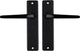Poignée de porte Starx noire - ferrures de porte - poignée de porte avec bouclier - pouce de poignée de porte - 43 x 180 mm - ø 18 mm