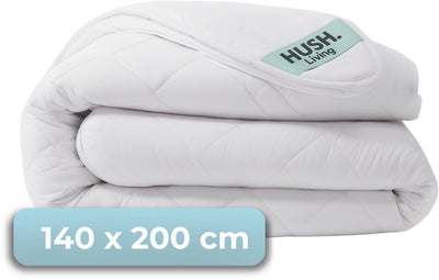 Faire taire. living hush living - couette synthétique - toutes saisons - 140x200 cm - fibre polyester de haute qualité 350 g/m² - avec boucles de fixation - chaude et légère