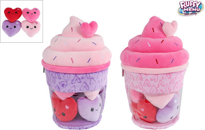 Peluche menu moelleux glace à 4 coeurs - 36cm