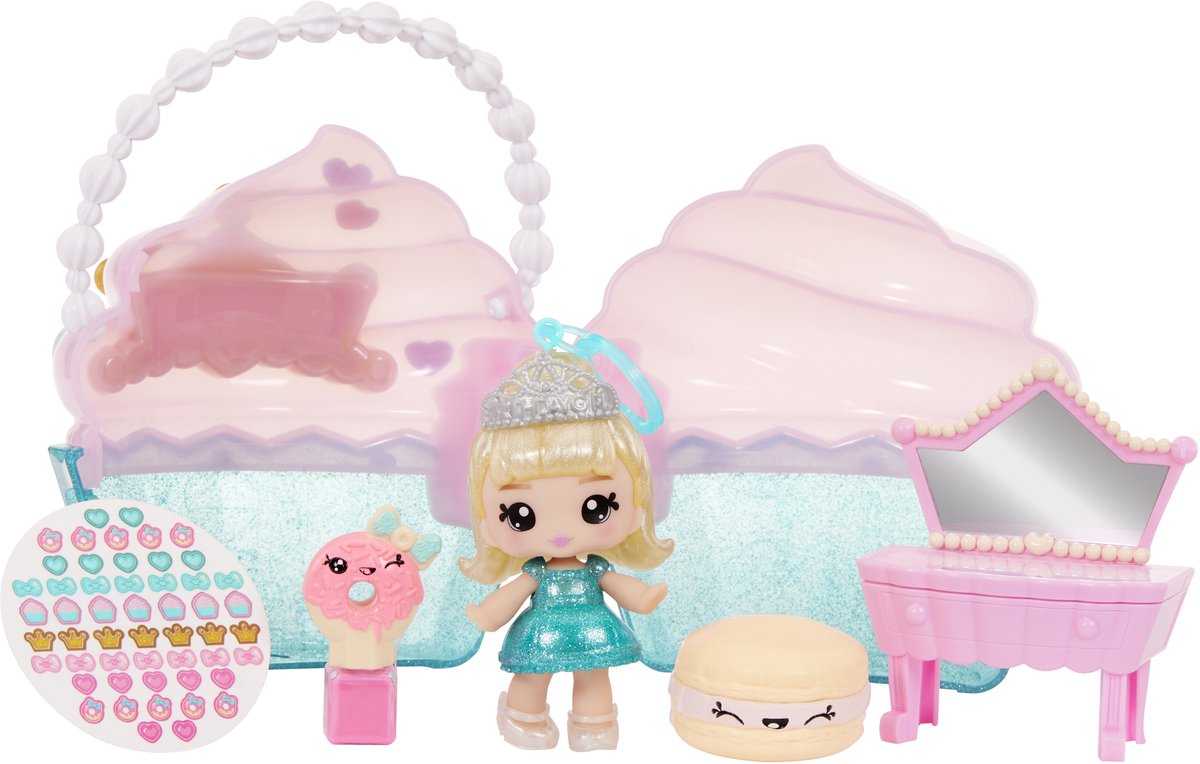 Coffret de jeu trousse de beauté et poupée de brillant à lèvres - cupcake
