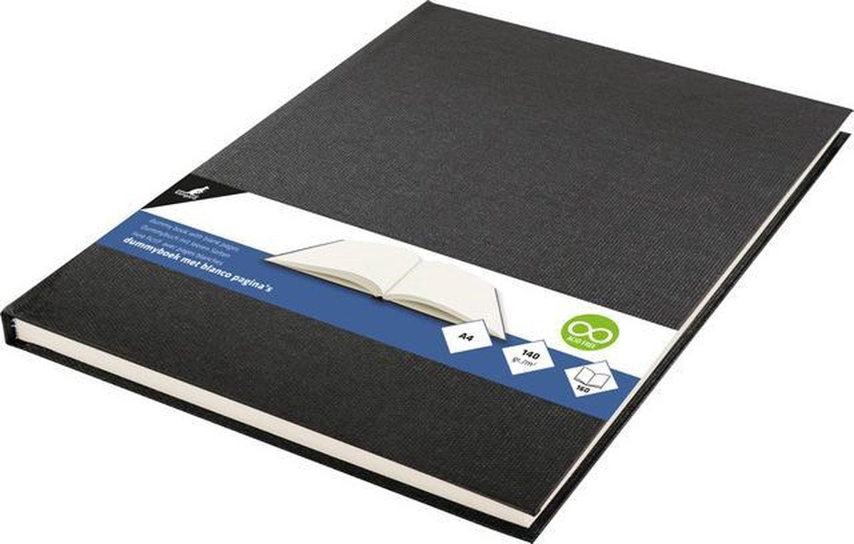 Kangaro - livre factice - a4 - noir - 160 pages blanches - 140 grammes - carnet de croquis - k-5305