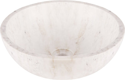 Vasque en marbre Differnz - 40x40x15cm - ronde - marbre - blanc brillant