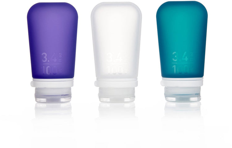 Human Gear - gotoob+ 3-pack - bouteille de voyage - flacon - étanche - réutilisable - léger - grand -100 ml - sarcelle violet clair