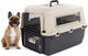 Caisse de voyage Flamingo pour chien – caisse de voiture – caisse de transport pour chien – fomad gris foncé m (53x67x47 cm) – plastique – avec serrure de sécurité de porte en métal – avec bol à nourriture et à boisson –