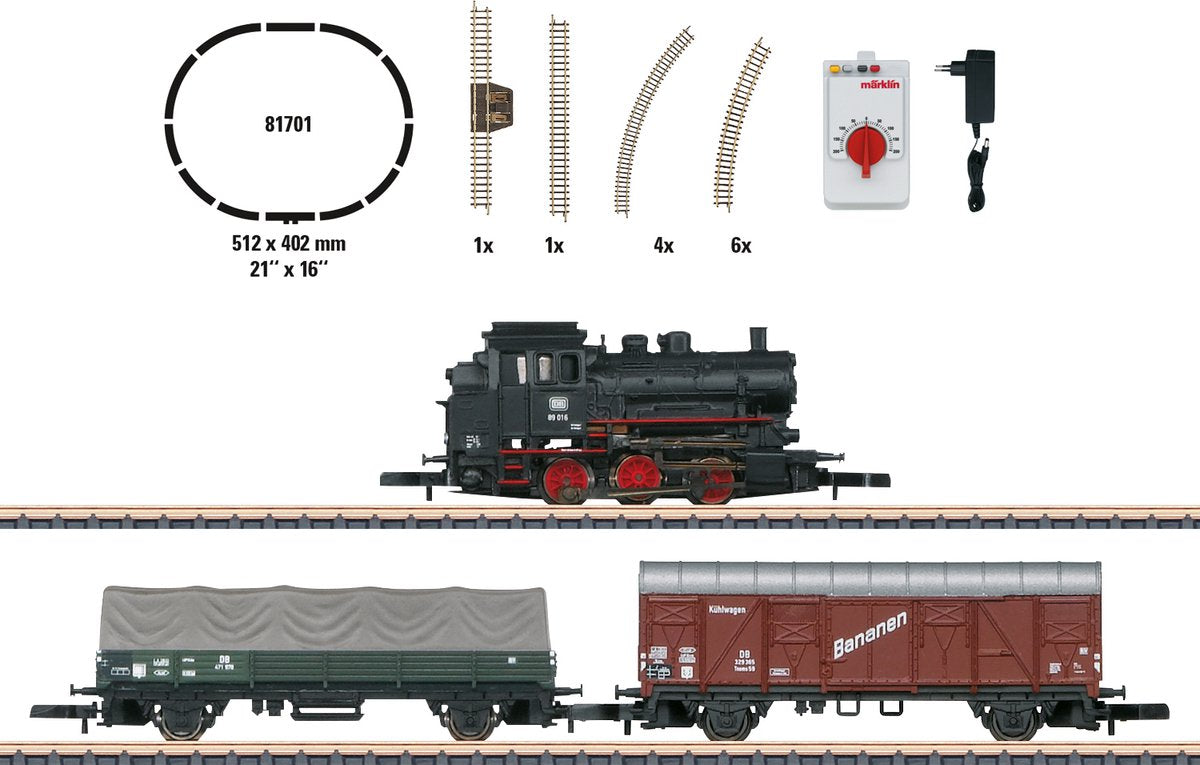 Coffret de départ Märklin train de marchandises avec locomotive à vapeur série 89, voie ovale, dir
