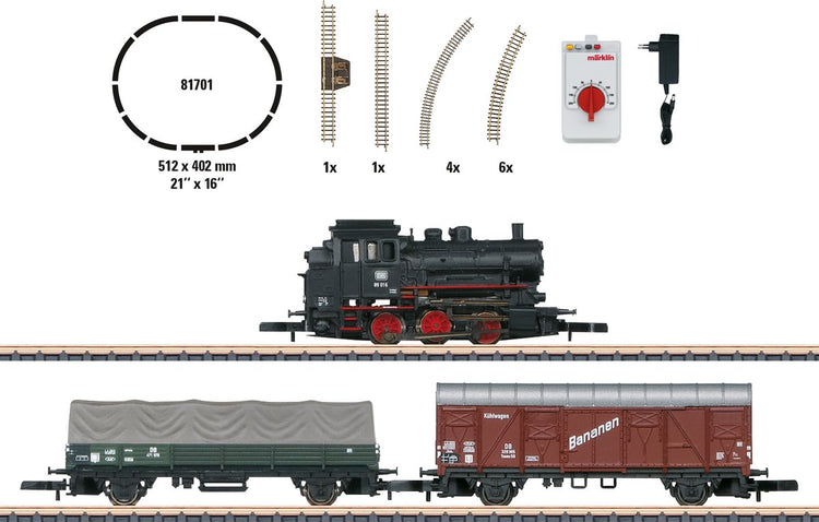 Coffret de départ Märklin train de marchandises avec locomotive à vapeur série 89, voie ovale, dir
