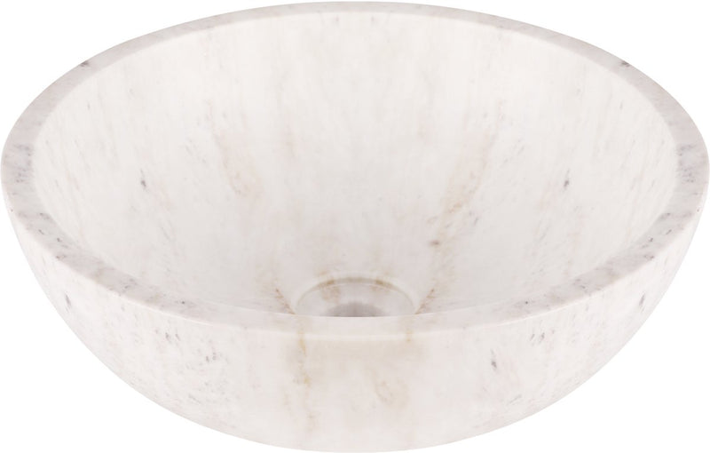 Vasque en marbre Differnz - 40x40x15cm - ronde - marbre - blanc brillant