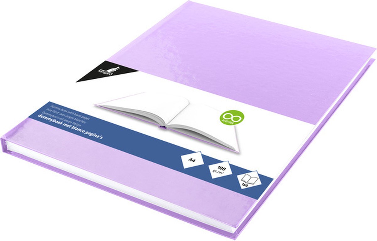 Livre factice Kangaro - a4 - violet pastel - 160 pages blanches - couverture rigide - carnet de croquis - k-5354