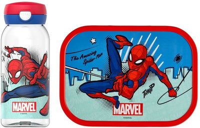 Mepal Lunch Set (gourde avec flip cap lunch box) campus - 600 + 750 ml - boîte à lunch et gobelet pour enfants - bento box - gourde avec flip cap - spiderman