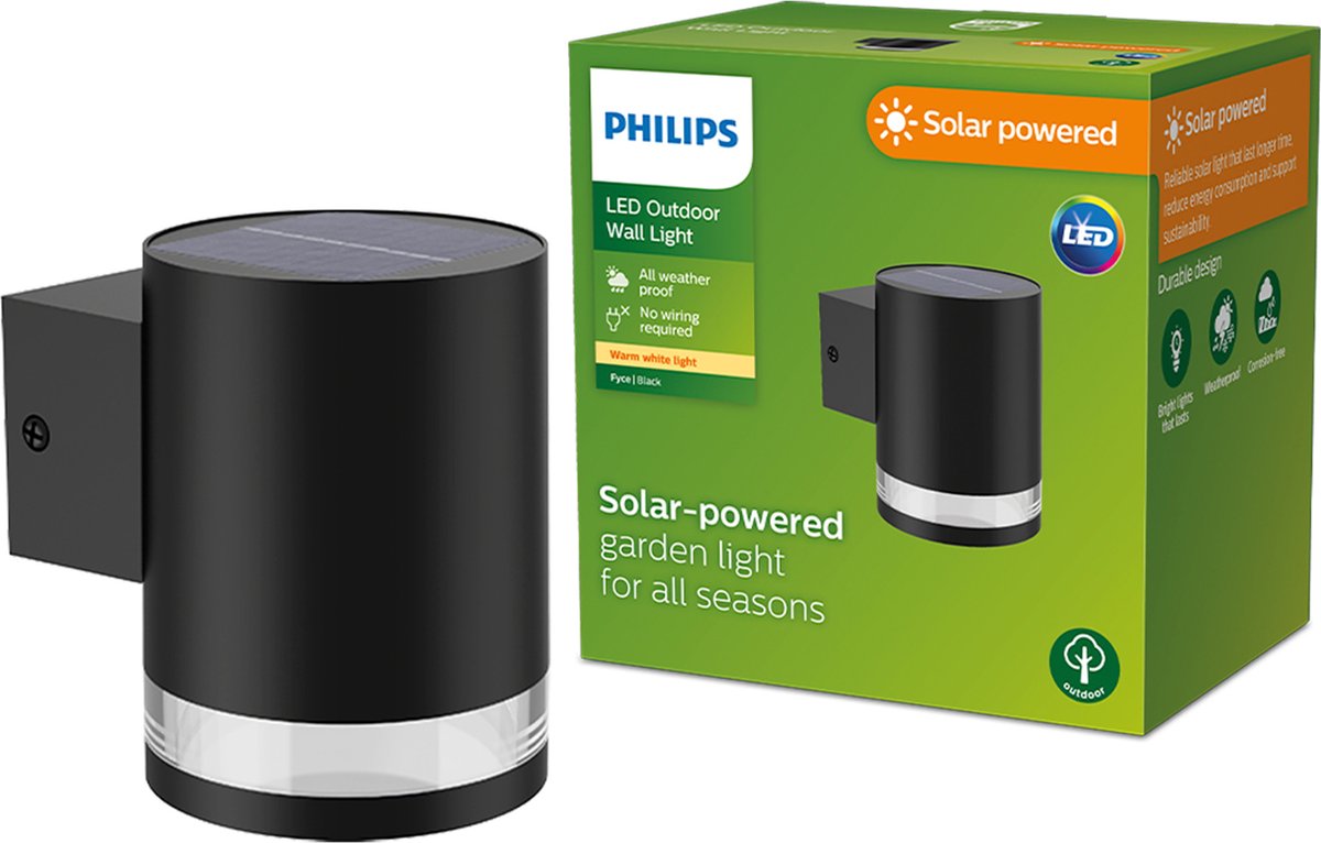 Philips LED Applique Solaire Philips Fyce - Noir