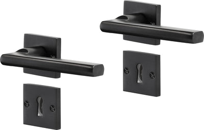 Ferrure de porte intérieure Impresso redhill - rosace carrée avec rosace à clé carrée - aluminium - noir