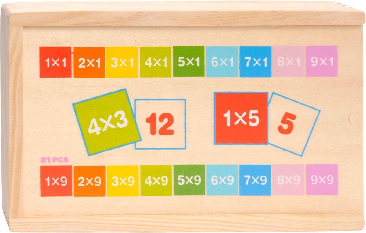 Topbright Houten Calcul Domino Multiplication, 81dlg.