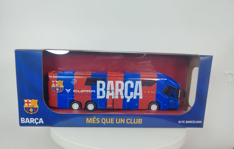 Bus jouet Van der Meulen FC Barcelone à l'échelle 1:50 rouge.