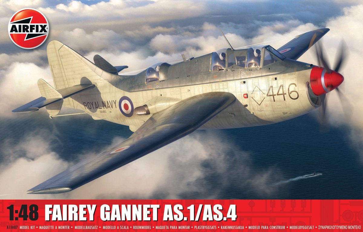 Airfix maquette véhicule militaire - 11007 fairey gannet as.1 as.4 avion plastique - 1:48 - modélisme