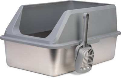 Beeztees zilva - bac à litière - plastique inox - gris - 60x40x30 cm