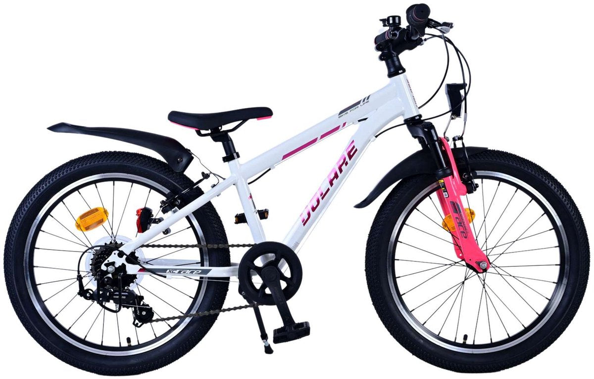 Volare XC Race Children's Bicycle 20 pouces 7 vitesses rose blanc