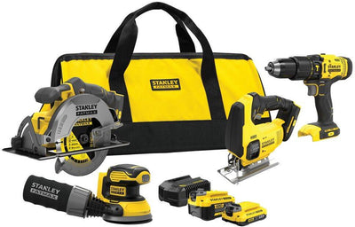 Stanley fatmax série v20 - ensemble d'outils électroniques - 18v - batteries 2,0ah et 4,0ah - accessoires inclus