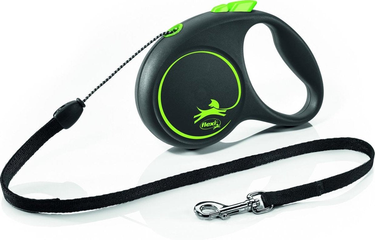 Flexi rollijn Black Design Cord Green
