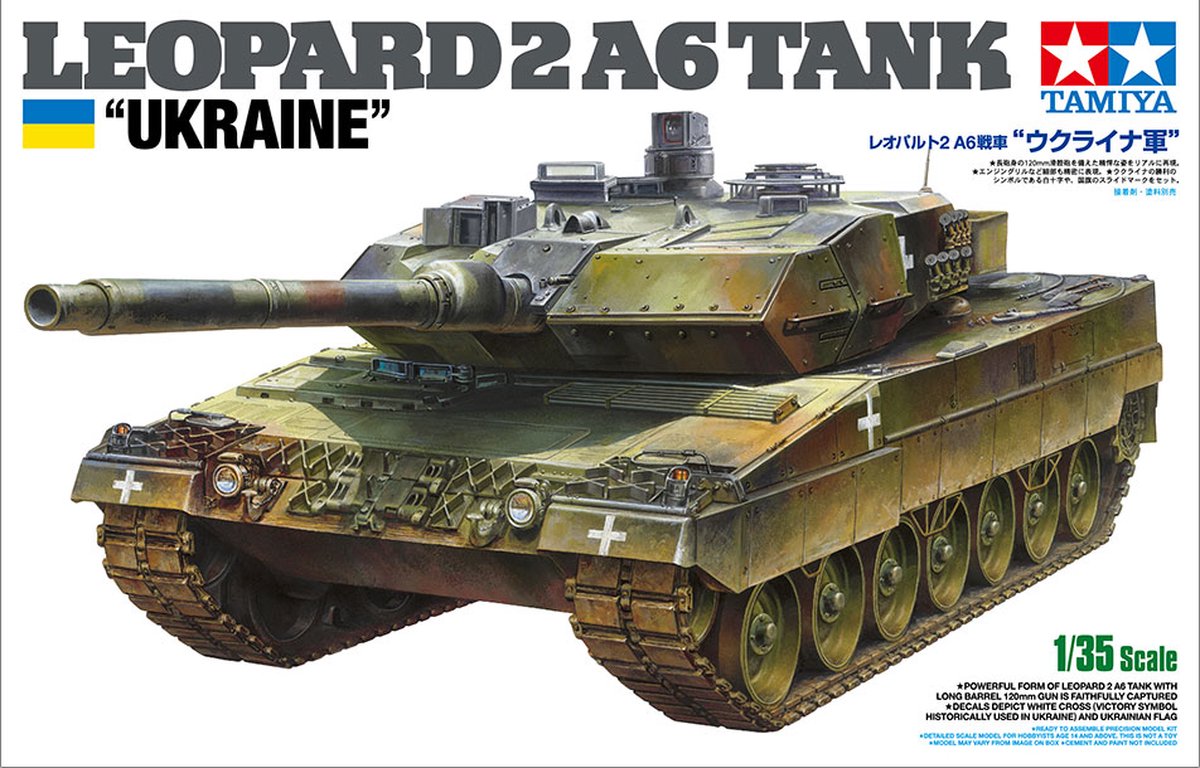 Tamiya – kit de modèles de véhicules militaires, char léopard 25207 2a6, plastique ukrainien, 1:35, modélisme