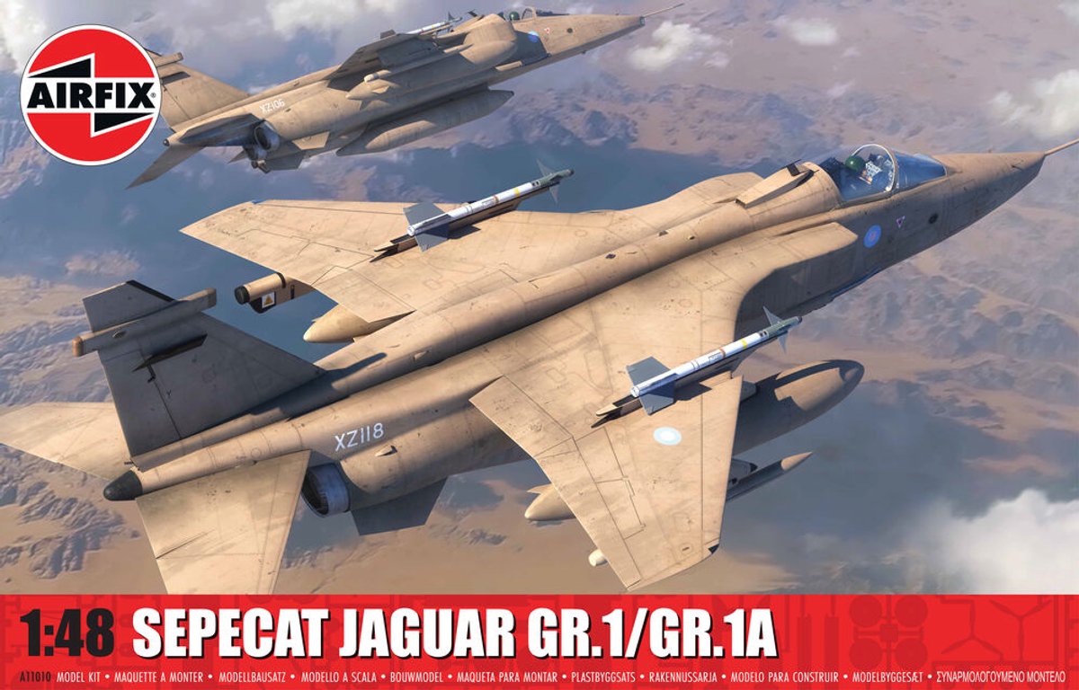 Kit modèle Airfix voiture - 11010 sepecat jaguar - gr.1 gr.1a - plastique avion de chasse - 1:48 - modélisme