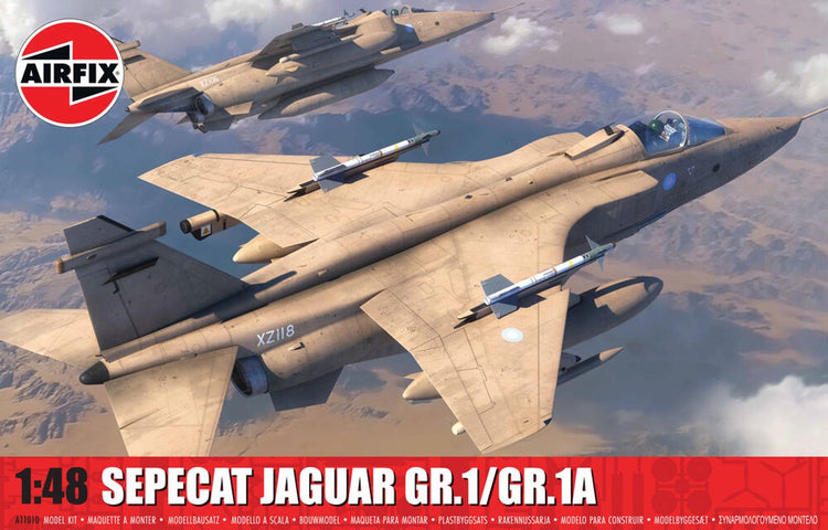 Kit modèle Airfix voiture - 11010 sepecat jaguar - gr.1 gr.1a - plastique avion de chasse - 1:48 - modélisme