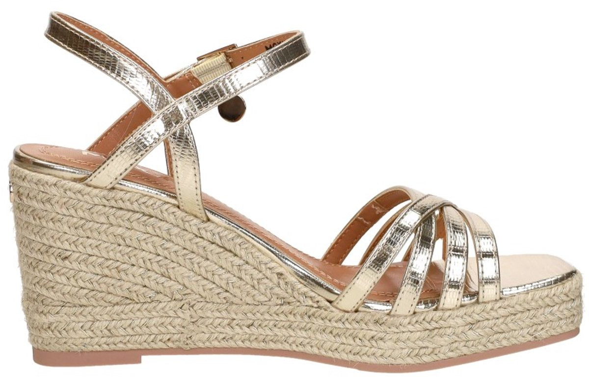 Mexx sandales noemi pakina - à talon compensé - femme - couleur or - taille 38