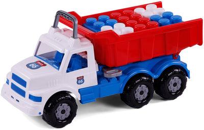 Cavallino Toys Cavallino Route 66 XL Kiepwagen avec blocs de construction