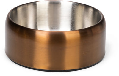 Conçu par Lotte Noar bol de nourriture pour chien - bol de nourriture bol à boire - résistant au lave-vaisselle - antidérapant - acier inoxydable - bronze - 1890 ml