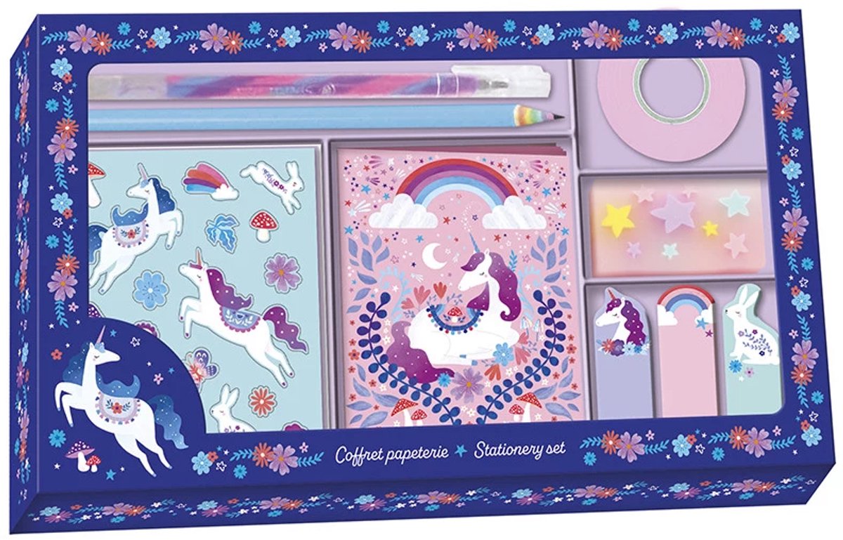 Janod - dreamland - set d'écriture licorne avec accessoires