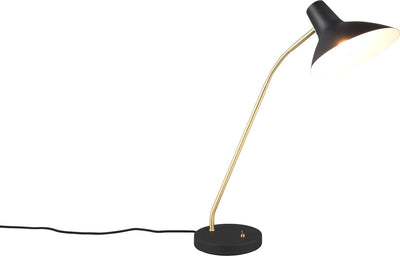 Trio traveler - lampe de table - lampe de bureau - noir-or - excl. 1x e27 4 w - flexible