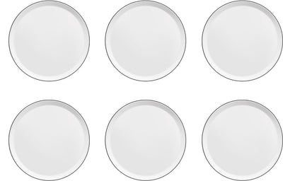 Médard de noblat - yaka noir - assiette plate 27 cm - 6 pièces - porcelaine