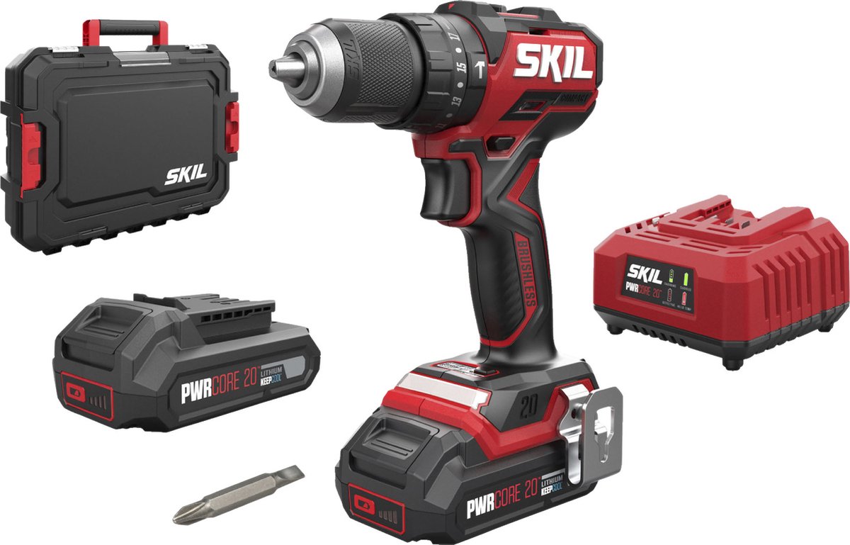 Skil - 3075hc - perceuse à percussion - sans balais, incl. 2 batteries 2.0ah + chargeur rapide