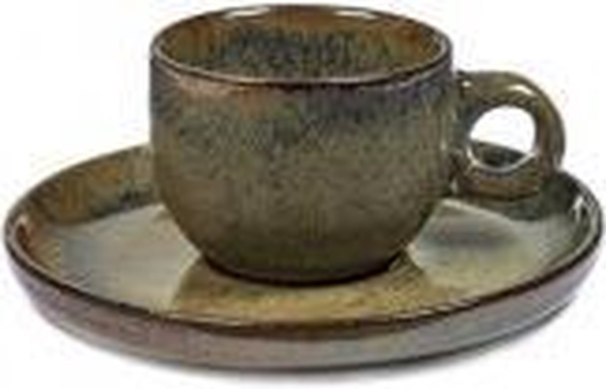 Serax - sergio herman surface - tasse à expresso + soucoupe - gris indi - 13 ø - 4 pièces