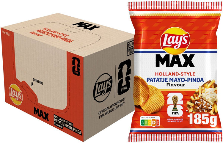 Lay's max ribbel chips fifa holland frites 10 x 185 grammes