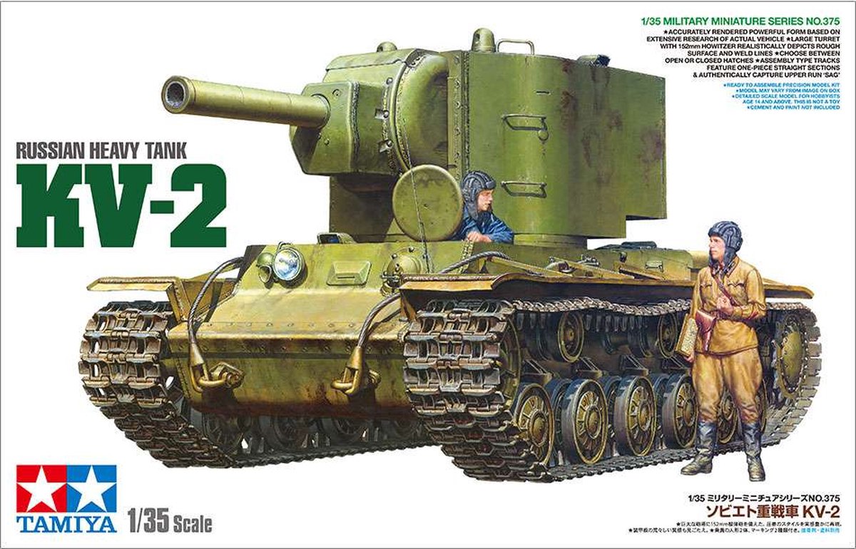Tamiya – kit de maquettes de véhicules militaires, char lourd russe kv-2 en plastique, 35375, 1:35, modélisme