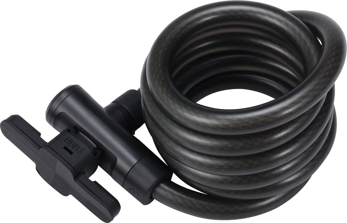 Câble antivol pour vélo Bbb - antivol de vélo avec 3 clés - longueur : 180 cm - épaisseur : 15 mm - câble antivol pour vélo de ville, vélo de course VTT - bbl-112b