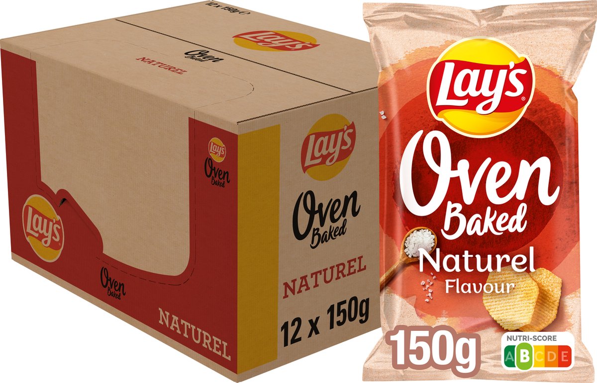 Lay's cuit au four naturel - chips - 12 x 150 grammes