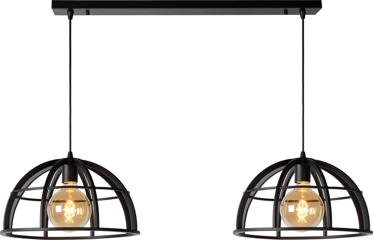 Lucide dikra - lampe suspendue - 2xe27 - noir
