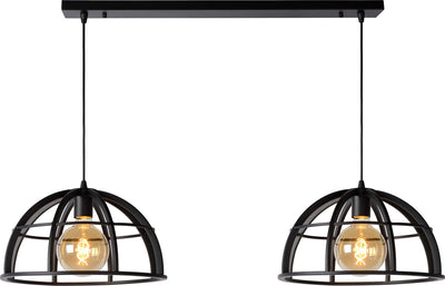 Lucide dikra - lampe suspendue - 2xe27 - noir