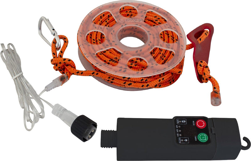 Hauban lumineux Eurotrail - ligne de sécurité - hauban LED - orange - rechargeable - résistant à l'eau - 8 réglages d'éclairage