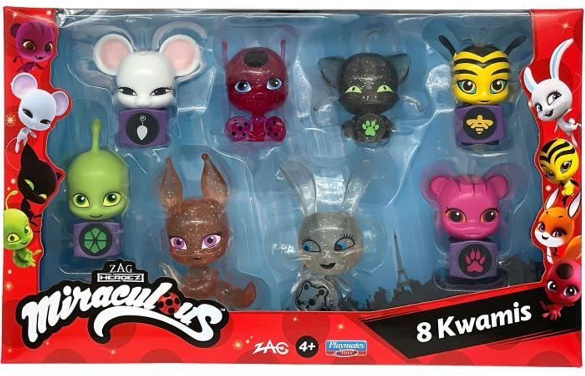 Bandai - miraculeux - lot de 8 Kwamis - collection de mini figurines miraculeuses - lot de 8 Kwadis - coccinelle miraculeuse figurines de petits personnages mignons - jouets pour enfants 4+ - p50532