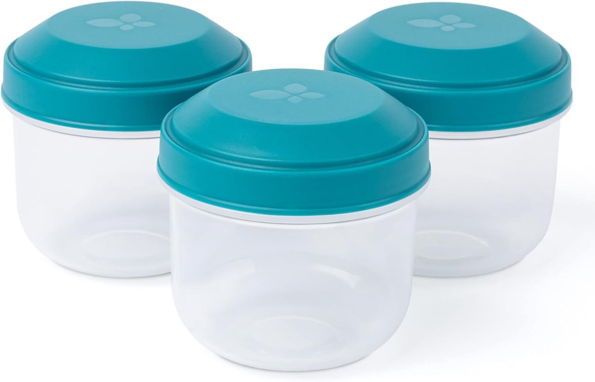 Amuse rikko lagoon coffret snack - 185 ml - lot de 3 boîtes à snacks étanches - boîtes de rangement transparentes - Récipient à fruits sans BPA - se ferme facilement - vert